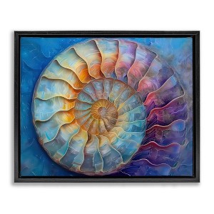 Stupell Industries Maritime Nautilus Spiral Black Framed Floater Canvas Wall Art - 1 of 4