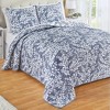 Collections Etc Jacquard Textured Leaf Design Reversible Bedspread - 2 of 3