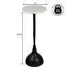 JONATHAN Y Ava 23.75" Art Deco Contemporary Metal Pedestal Drink Table & Decorative End Table with White Marble Round Top & Hammered Base - 4 of 4