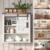 AMERLIFE Farmhouse Bathroom Wall Cabinet with Sliding Barn Door - 3 of 4