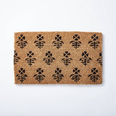 1’6”x2’6” Block Print Coir Doormat