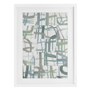 Stupell Industries Contemporary Linear Harmony Framed Print Under Glass Art, White, 14" x 20" - 1 of 4