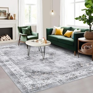 Acekool 8x10 Washable Vintage Area Rug, Non-Slip Oriental Medallion Floral Carpet, Non-Shedding Traditional Rug for Living Room, Bedroom - 1 of 4
