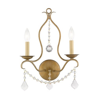 Livex Lighting Chesterfield 2 - Light Wall Light in  Antique Gold Leaf