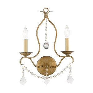 Livex Lighting Chesterfield 2 - Light Wall Light in  Antique Gold Leaf - 1 of 1