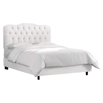 Full Seville Microsuede Upholstered Bed Premier White - Skyline Furniture