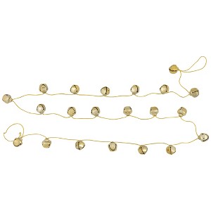 Northlight Shiny Metal Christmas Jingle Bells Garland - 7.5' x 1" - Gold - 1 of 4