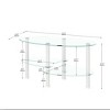 Oval Glass Coffee Table, Modern Table in Living Room Leg Tea Table, 3-layer Tempered Glass Table - 2 of 4