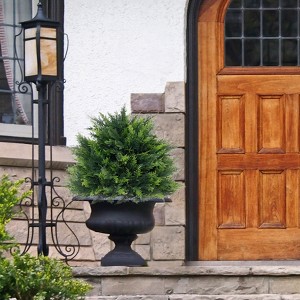 COZONY 2/4 Pack Artificial Cedar Topiary Trees with Ground Spikes, UV Resistant for Indoor & Outdoor - 1 of 4