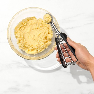 OXO Stainless Steel Small Cookie Scoop: Dishwasher-Safe, 0.33 Volume, Black, Food Scoops, 8 Length