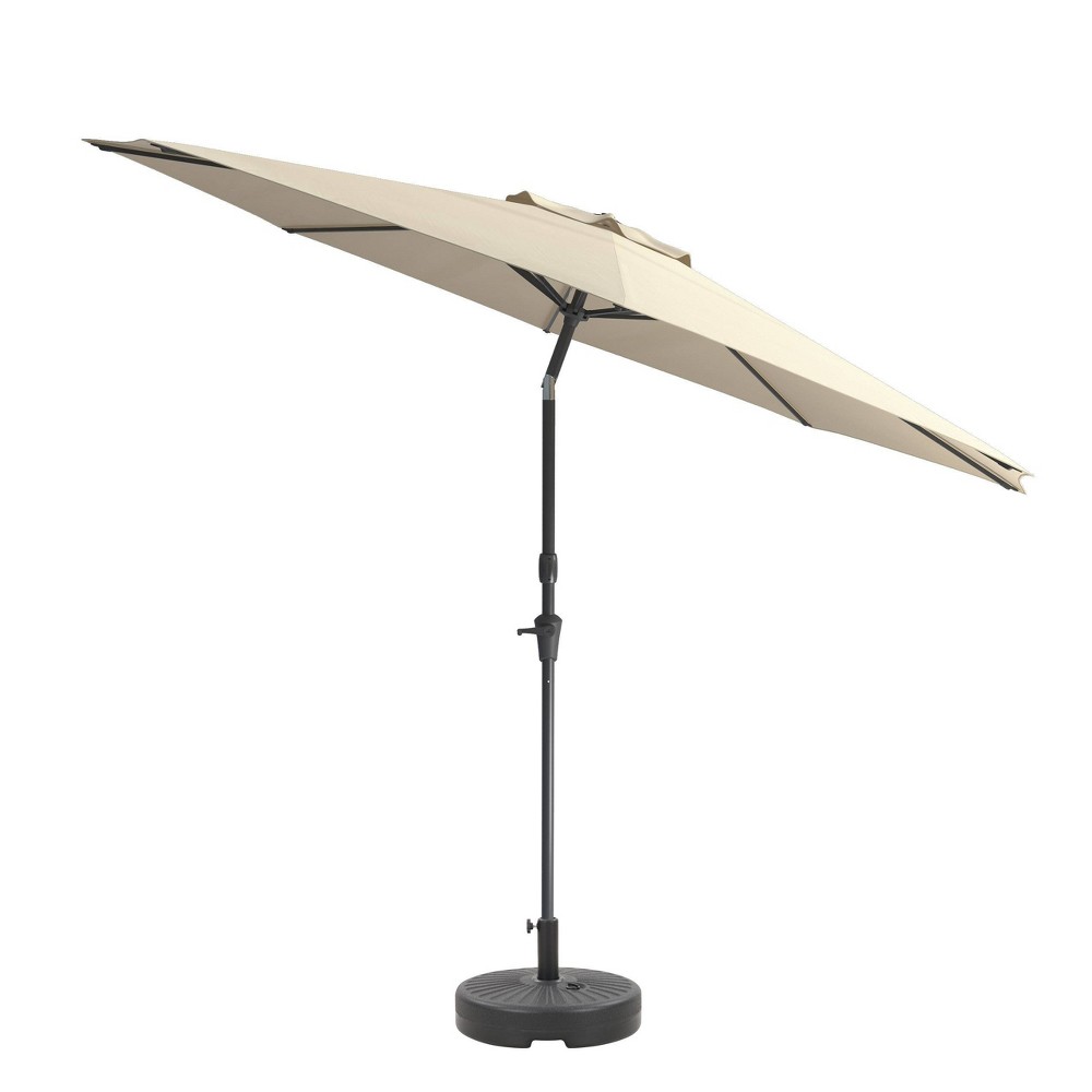 Photos - Parasol CorLiving 10' x 10' UV and Wind Resistant Tilting Market Patio Umbrella with Base Wa 