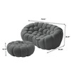 WJSHome Loveseat Bubble Sofa with Ottoman, Curved Couch, Comfy Upholstered Sofa, Mesh Fabric 3D Honeycomb Shape Modern Couch - 3 of 4