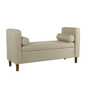 Rimo Upholstered Storage Bench Cream - HomePop, Ivory