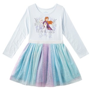 Disney Princess Frozen Fearless Girls Long Sleeve Dress for Toddlers and Big Kids - 1 of 4