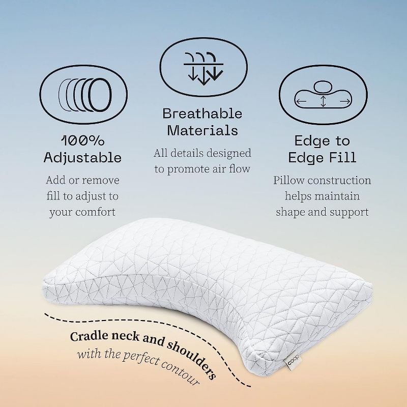 Coop Home Goods Crescent Back and Side Sleeper Pillow - Neck and Shoulder Pain Relief, Memory Foam Pillow, Bed Pillow for Sleeping, 4 of 8