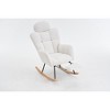 CAVINAS Teddy Rocking Chair with Headrest Pillow & Adjustable Footrest,High Back Upholstered Accent Chair for Living Room,Bedroom - 2 of 4