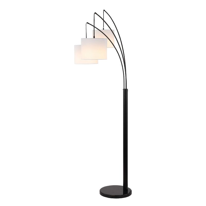 78.5&#34; 3-Light Barrie Mid-Century Modern Head-Adjustable Iron LED Arc Floor Lamp Oil Rubbed Bronze (Includes LED Light Bulb) - JONATHAN Y, 6 of 11