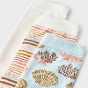 Women's Coastal 3pk Crew Socks - A New Day™ Aqua/Ivory/Coral 4-10: Tagless, Smooth Toe Seams, Lightweight Knit - 3 of 3