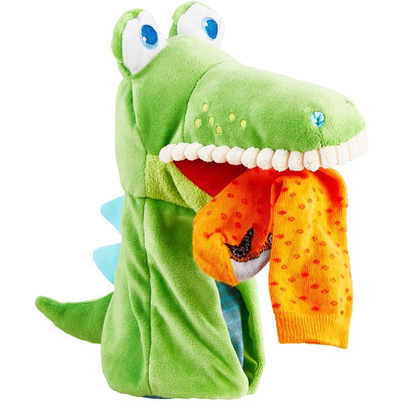 HABA Glove Puppet Eat It Up Croco - Hand Puppet with Built in Belly Bag, 2 of 7