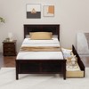 Tangkula Twin Size Wooden Bed Frame with 2 Storage Drawers & Under-bed Storage Espresso - image 4 of 4