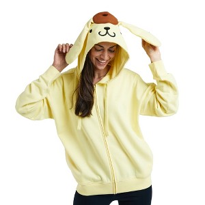 Pom Pom Purin Cosplay Long Sleeve Pastel Yellow Women’s Zip Hoodie - 1 of 4