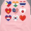 Girls' - Instant Message - AAPI Heart Flags Shirt Tail Raglan Graphic T-shirt - 2 of 4