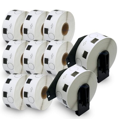 BETCKEY - Compatible Round Labels Replacement for Brother DK-1218 , 0.94inch Dia, Use with Brother QL Label Printers 10 Rolls + 2 Reusable Cartridges