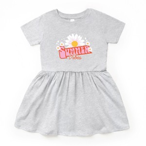 The Juniper Shop Summer Vibes Daisy Toddler Dress - 4T - Heather Grey - 1 of 4