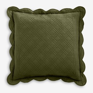 BrylaneHome 100% Cotton Florence Euro Sham - Euro, Green - 1 of 1