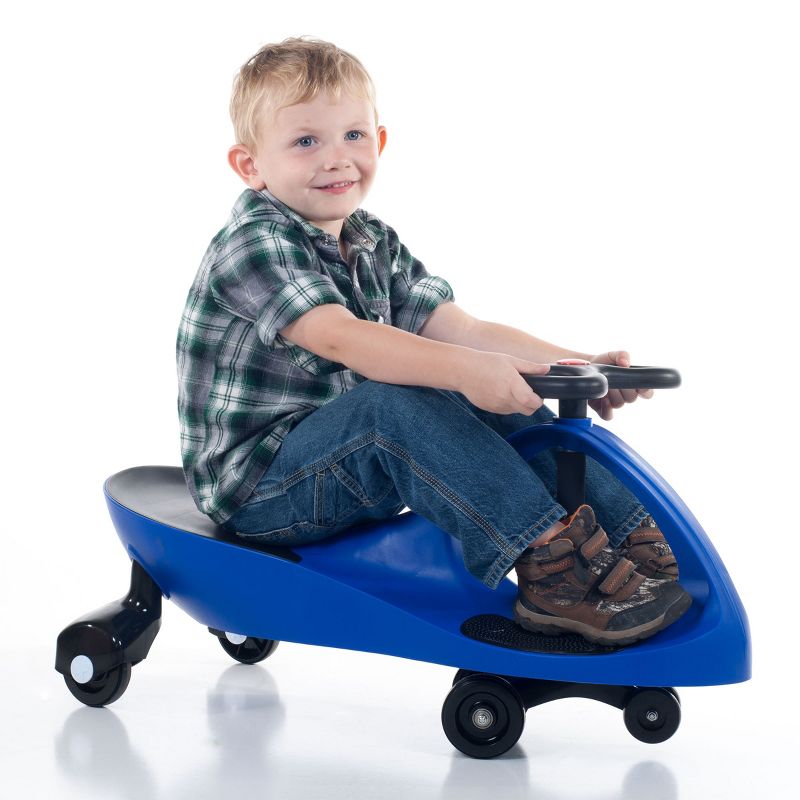 Toy Time Kids' Wiggle Car Ride On Toy – No Batteries, Gears or Pedals – Twist, Swivel, Go – Blue and Black, 2 of 3