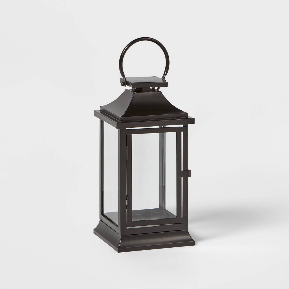 12" Decorative Metal Lantern Black - Wondershop