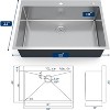 Coucheta Topmount Single Bowl Kitchen Sink,304 Stainless Steel with Workstation Ledge, Brushed Set Colander & More - 3 of 4