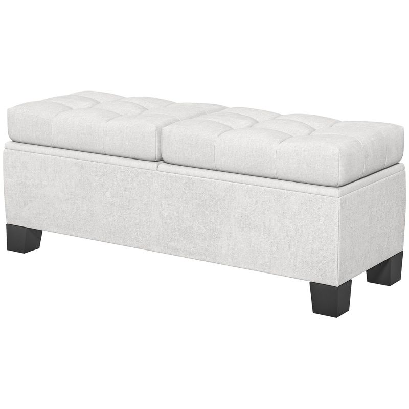 HOMCOM End of Bed Bench, Upholstered Storage Bench with Steel Frame and Safety Hinges, 4 of 7