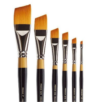 Kingart 6ct Original Angular Shader Brush Set - Gold