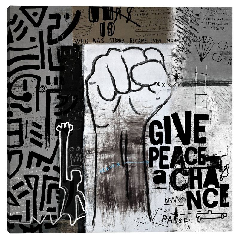 30&#34; x 30&#34; Give Peace a Chance by Nikki Chu Canvas Art Print - Masterpiece Art Gallery, 1 of 6