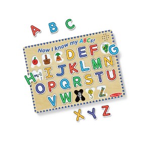 Melissa & Doug Wooden Alphabet Sound Puzzle - Wooden Puzzle With Light-Activated Sound Effects - 26pc - 1 of 4