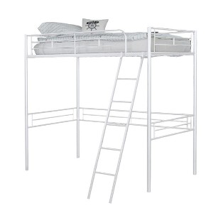 Sapphtopaz Twin Size Loft Bed with High Under Bed Space, Metal Bed Frame with Ladder & Safety Guardrail, Space-Saving Bunk Bed for Adults&Teen - 1 of 4