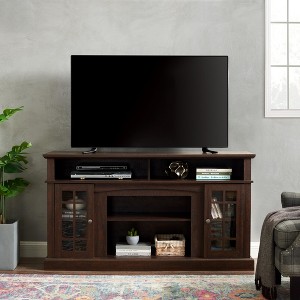ORRD Classic TV Media Stand Modern Entertainment Console for TV Up to 65" with Open and Closed Storage Space, Espresso - 1 of 4