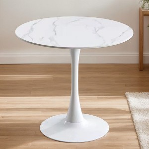 Sapphtopaz Dining Table Kitchen Table Round Dining Table Tulip-style Bar Table with Pedestal Base for Kitchen, Small Spaces - 1 of 4