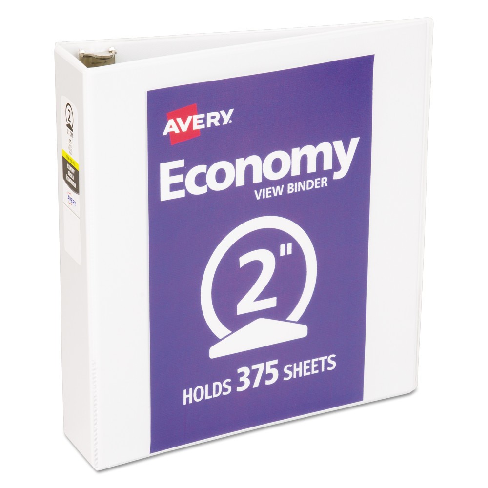 Avery Economy View 2" Capacity Binder with Round Rings 2ct- White