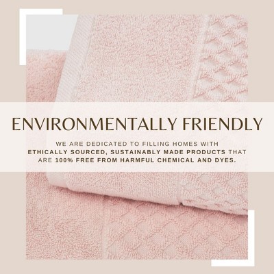 Blush Cotton Quick-Dry Diamond Textured Bath Towel Set