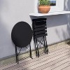 Senpuki Outdoor 3-Piece Bistro Set - Weather-proof Steel Folding Table & 2 Chairs Set - 3 of 4
