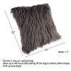 22-Inch Plush Pillow – Luxury Square Floor Pillow Insert and Shag Glam Cover Set– For Bedroom or Living Room by Lavish Home (Gray) - 2 of 4