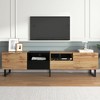 XIYUYEU TV Stand for 85 Inch TV with Open Shelf,TV Console Table with 2 Cabinets and 2 Drawers,Brown/White - 4 of 4