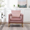 CAVINAS Contemporary Accent Chair, Upholstered Arm Chair with Gold-tone Metal Frame - 3 of 4
