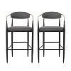 TOAOTBNBO Modern Barstools with Curved Open Backrests, Upholstered Bar Chairs with Soft Cushion, Industrial Counter Height Stools for Kitchen - 2 of 4