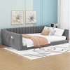 CAVINAS Twin/Full Size Pine Wood Velvet Upholstered Daybed Bed Frame with Side Storage pocket,No Box Spring Needed - 2 of 4