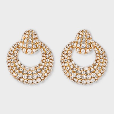 SUGARFIX by BaubleBar Crystal Oval Statement Earrings - Gold