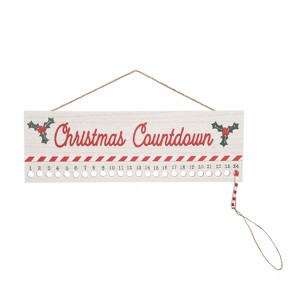 Transpac MDF Candy Cane Countdown Wall Decor Advent Calendar Multicolor Wood Christmas Tabletop Decoration Indoor Use Gift Giving and Hostess Gifts - 1 of 1