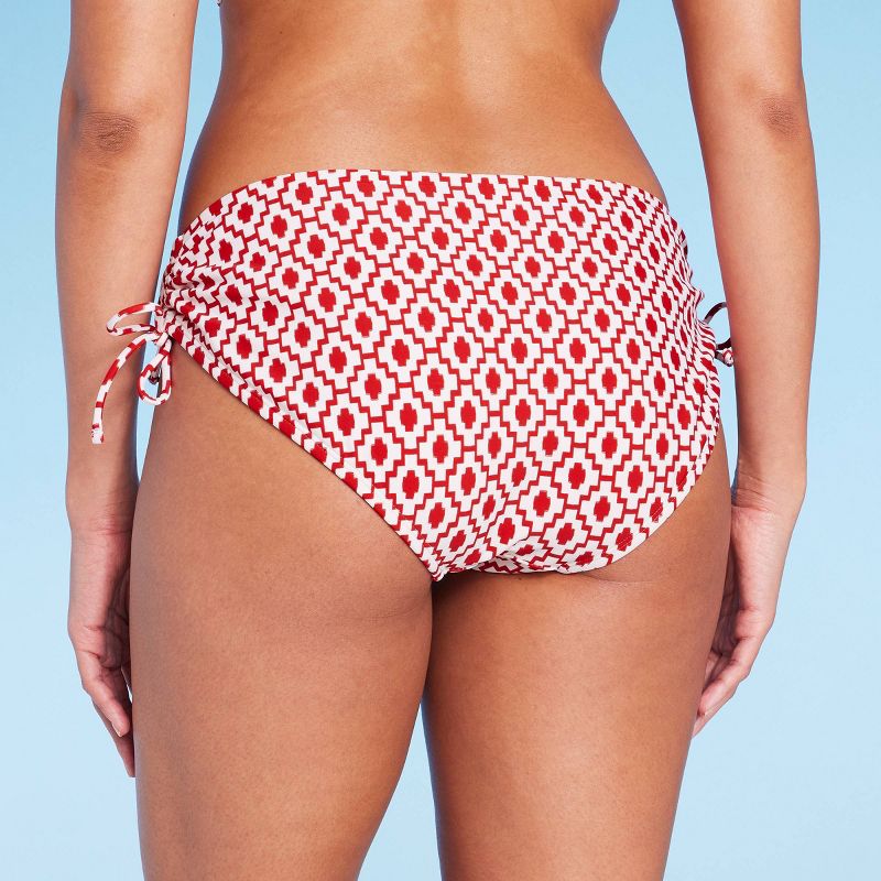 Women's Side Tunneled Hipster Bikini Bottom - Shade & Shore™ Red Geo Print , 6 of 7